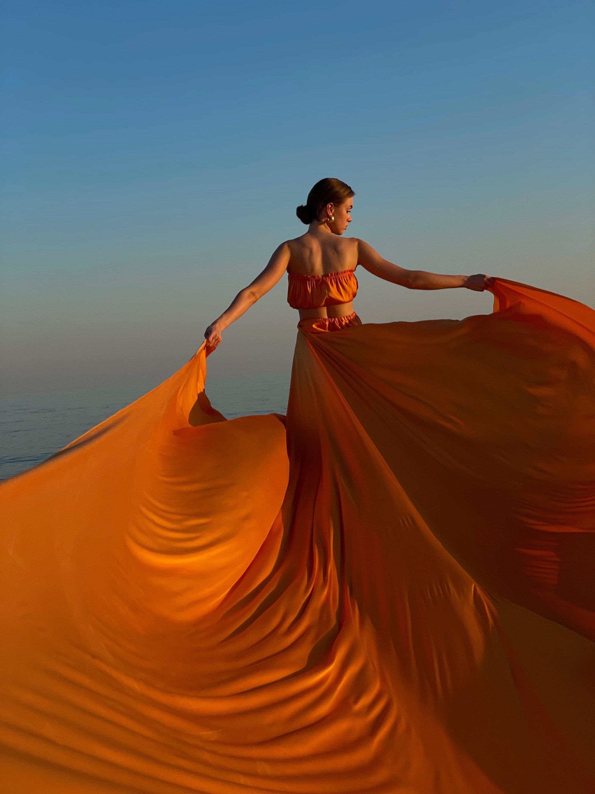 Flying Set Flying Set for Photoshoot Santorini Flying Skirt and Top Long Flowy ...