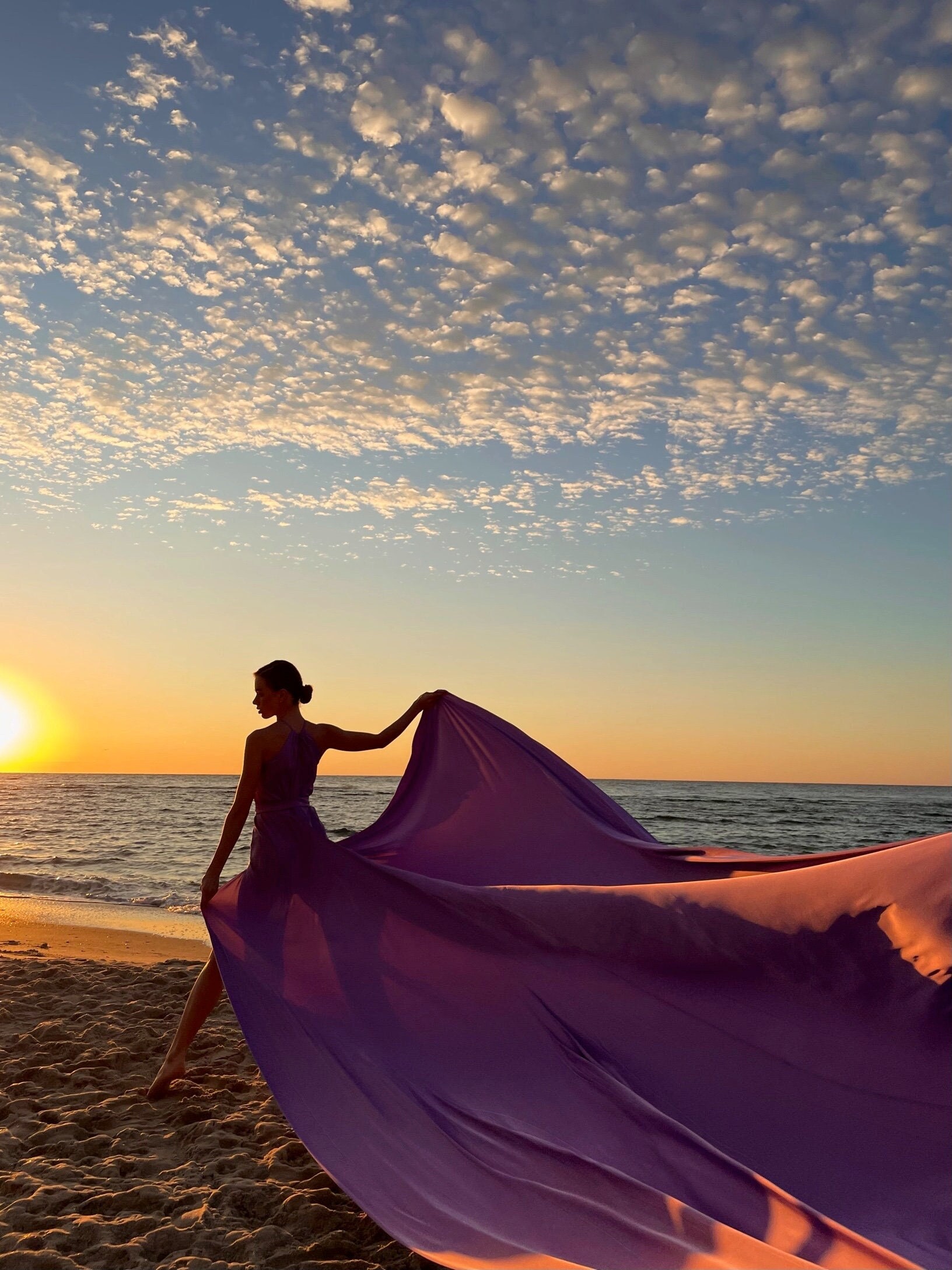 green emerald velvet dress Long Flying Dress for Photoshoot | Santorini Flying Dress | Lansy | Size Xs main image 0