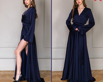 Mother of the bride dress Wedding guest dress Mother of the groom Womens dresses for wedding guest Long sleeve gown Maxi flared dress