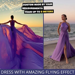 Flying dress for photoshoot Flying satin dress for photoshoot for bride Infinity dress Free flying dress Beach photoshoot dress Purple dress