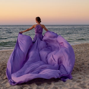 Flying dress Santorini flying dress Flowy dress for photoshoot Long flying dress Infinity dress Engagement photoshoot dress Flying gown