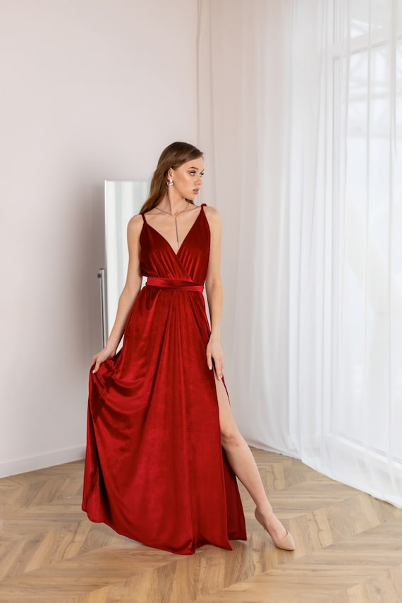 slim fit dress slacks Freesia Red Formal Maxi Dress - US 2 main image 0