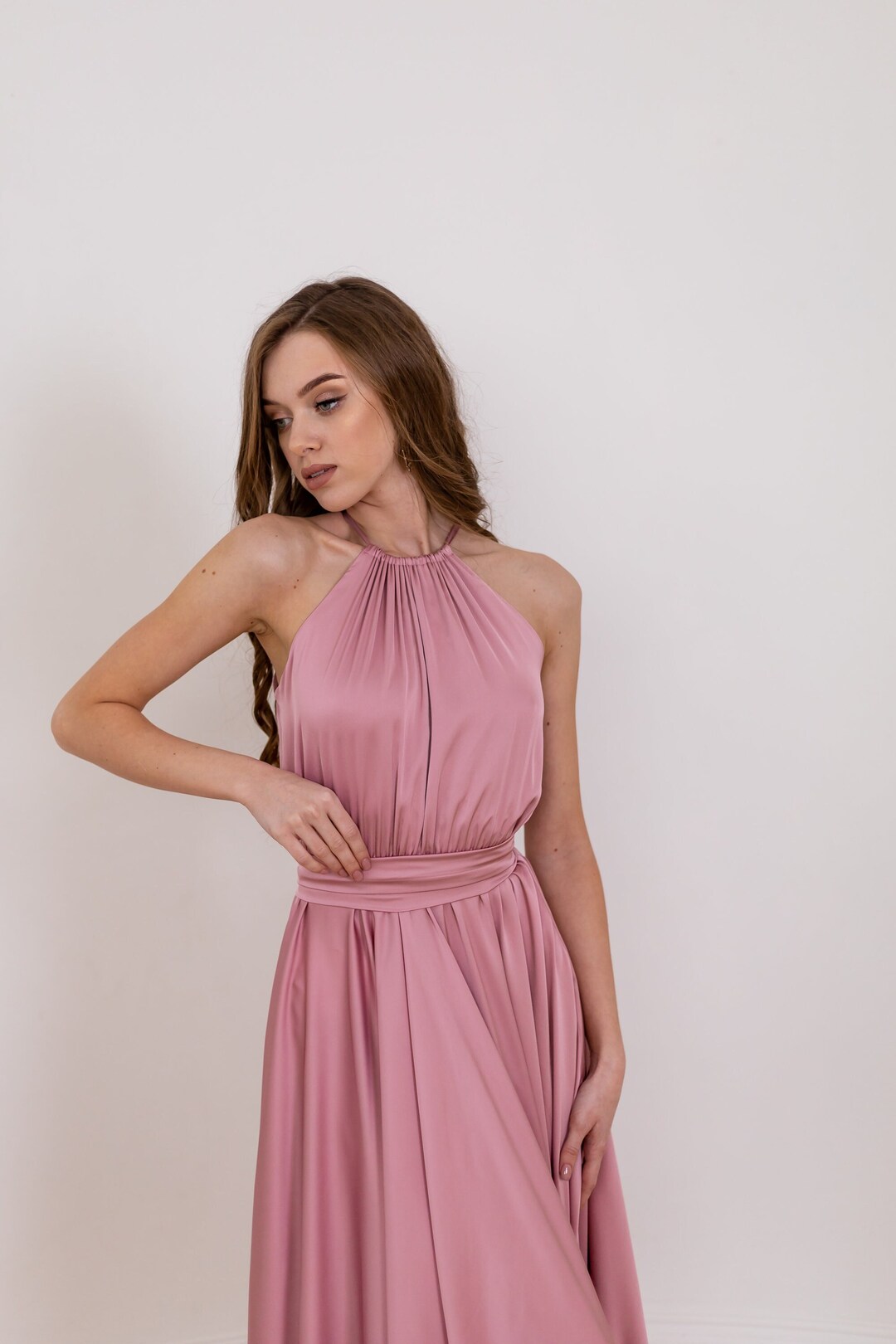 mini sweater dress Striped Sleeveless Mock Neck Azazie Yarrow Dusty Blue 50FLASH_MARCH22 Waist:32