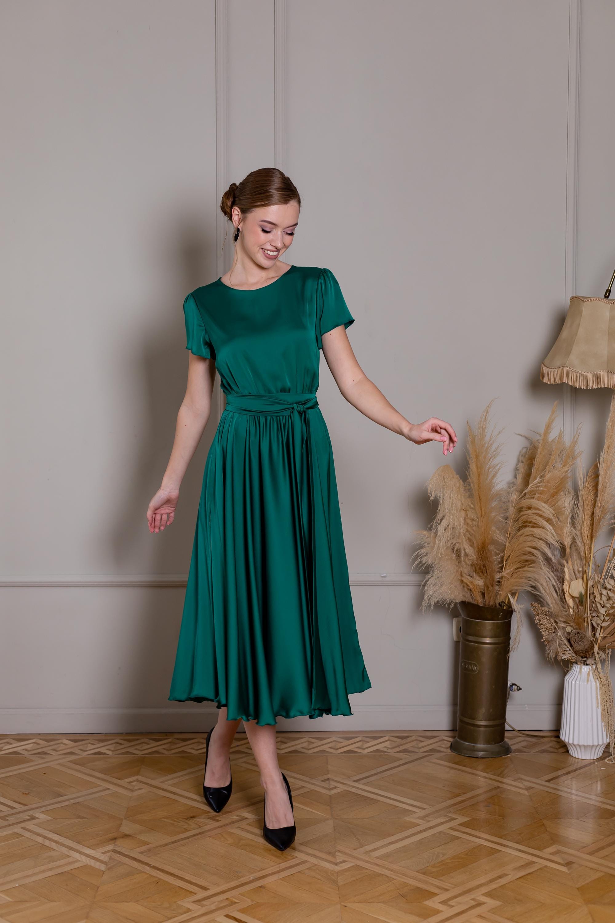 Emerald Flared Dress