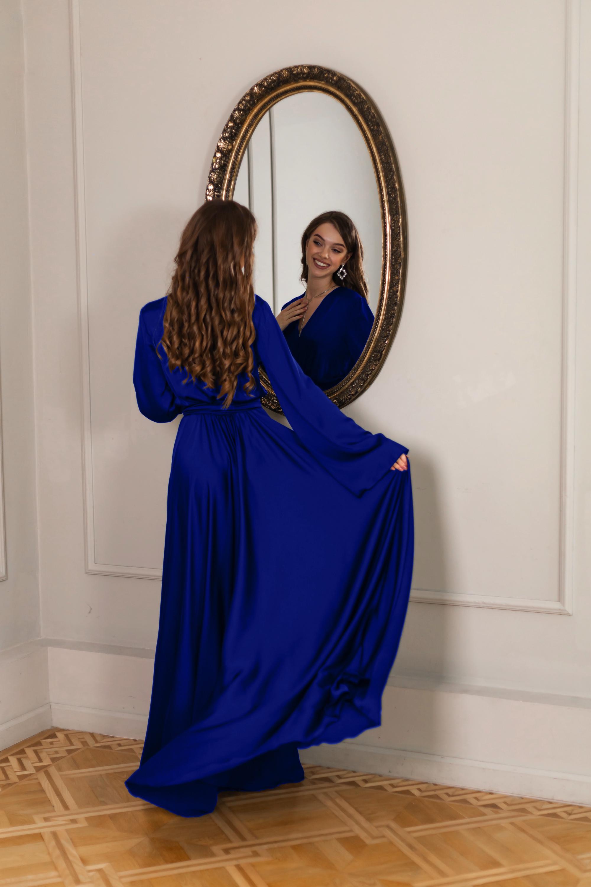 Royal Blue Engagement Dress for Bride Available in Any Color Alternative Wedding Dress Satin Dress Long Sleeve for Bridesmaid Dresses Royal Blue Engagement Dress for Bride Available in Any Color Alternative Wedding Dress Satin Dress Long Sleeve for Bridesmaid Dresses