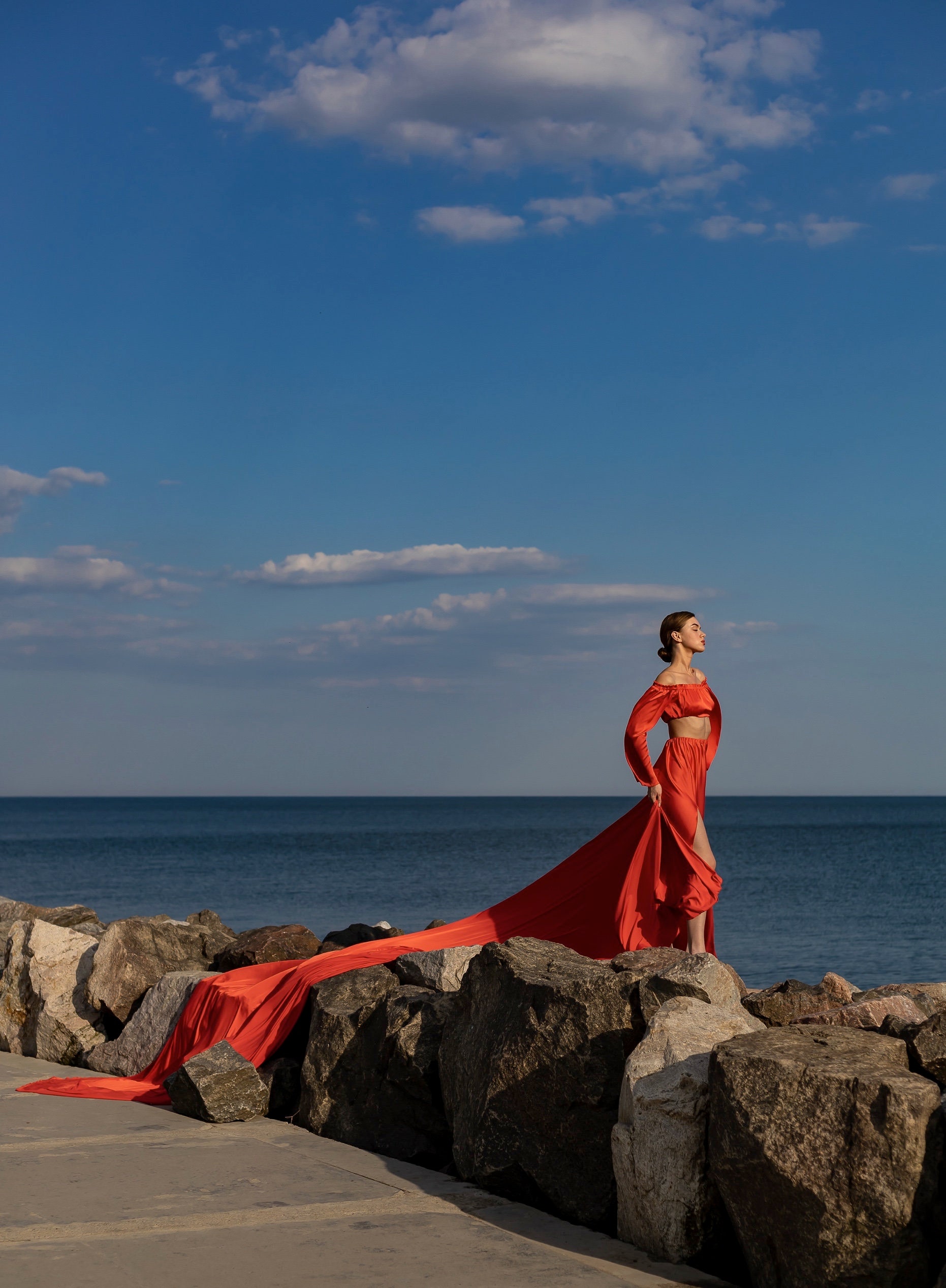 Flying Set Red off the Shoulder Flying Set Flowy Set for Photoshoot Two Piece ...