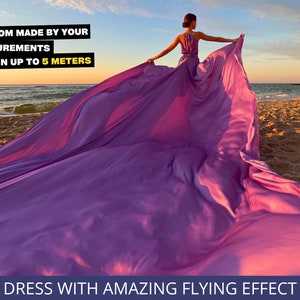 Flying dress Long flying gown Flying dress plus size Dress flying in the wind Purple flying dress Custom flying dress Dress fly Santorini