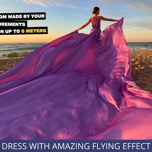 Flying dress Long flying gown Flying dress plus size Dress flying in the wind Purple flying dress Custom flying dress Dress fly Santorini