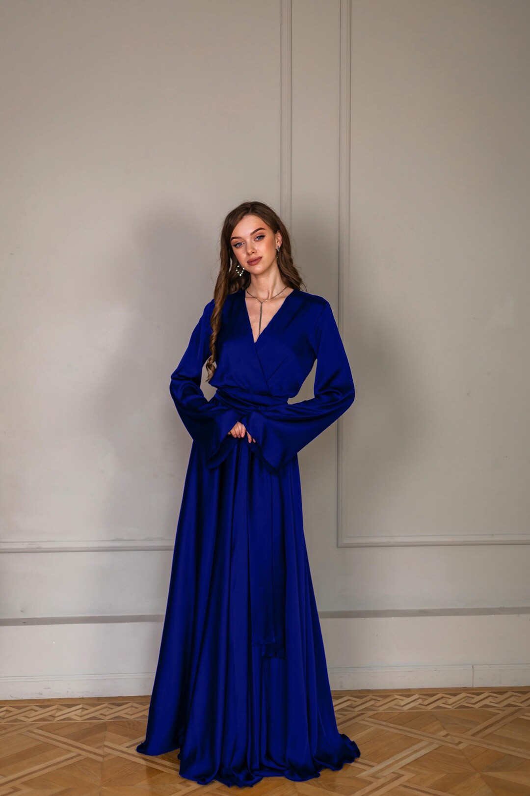 engagement blue dress Navy Blue Satin Off The Shoulder Ball Gowns Dresses For Engagement