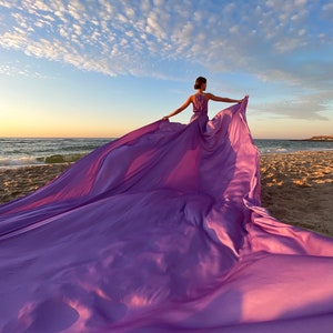 Flying Dress For Photoshoot - Flowing Photoshoot Dress - Beach Photoshoot Dress - Halter Long Flying Dress - Engagement Dress For Photoshoot