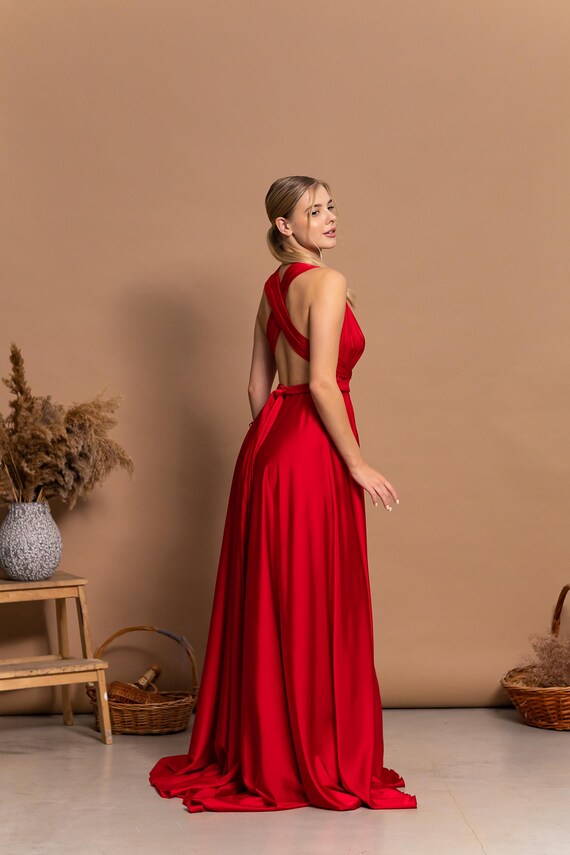 maxi dress elegant cocktail QOQ Women Elegant Pleated Bridesmaid Wedding Guest Maxi Dress Spring Summer Slit Flowy Prom Cocktail Party Formal Evening Gown Graduation Homecoming Dress