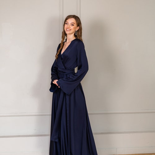 dresses for an evening wedding reception Satin reception dress with detachable sleeves CUSTOM SIZE / Blush main image 0