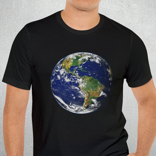 Earth T-shirt Cosmic Unisex Outer Space Universe Planet Our Home World Globe tshirt Unisex Clothes Apparel Wear Soft Cotton Tee Cosmos Solar