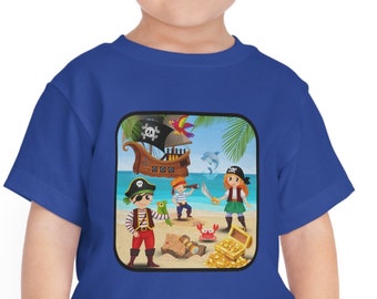 Camiseta pirata para niño: Diseño de la Isla del Tesoro Enterrado, algodón