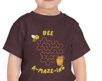 Camiseta infantil Bee Maze: divertida camiseta de algodón con diseño de panal para niños