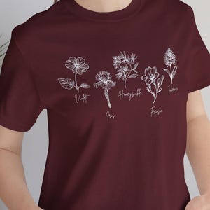 Wildflowers Shirt, Botanical Floral Cottagecore Tee, Plant Lover Gift, Garden Flowers, Boho Chic