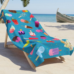 Popsicle Beach Towel: Turquoise Summer Ice Cream Design