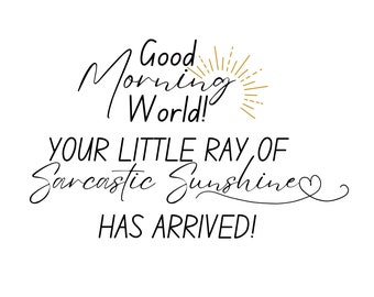 Little Ray of Sarcastic Sunshine! SVG/PNG FILE