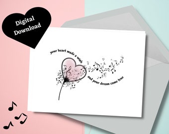 Music note card