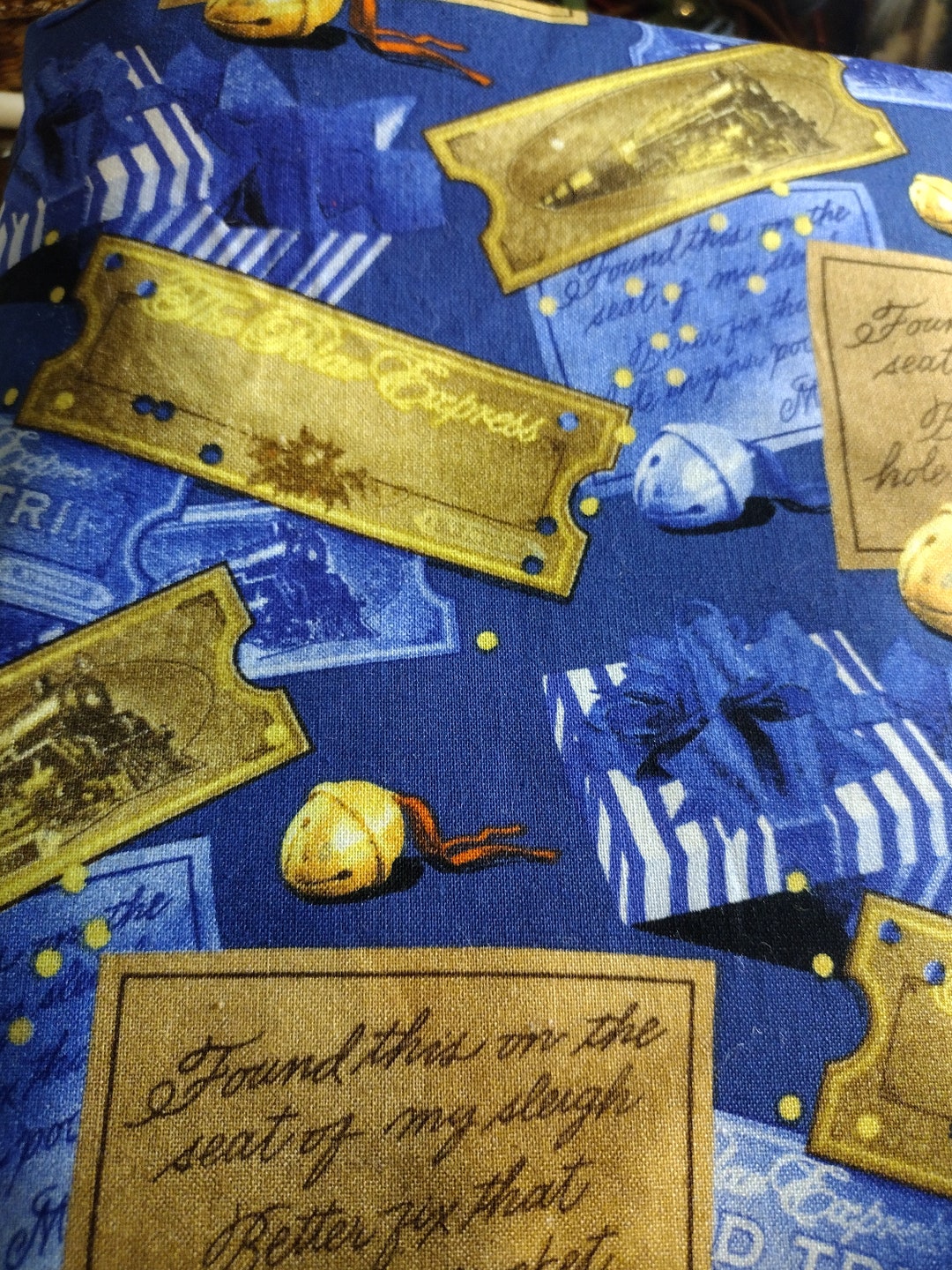 Polar Express Ticket And Bell Toss Fabric Fat Quarter Etsy