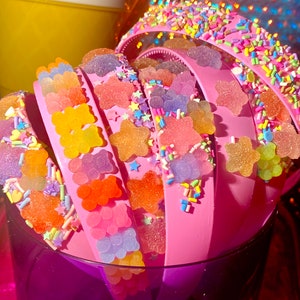 Faux gummiartige Zuckerstreusel Süßigkeiten Haarbänder