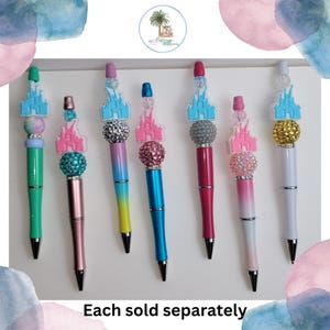 Castle Pen | Fairy Tale Pen | Pink Pen | Blue Pen | Magic Pen | Princess Pen | Autograph Pen | Bling Pen | Stocking Stuffer | Office Gift