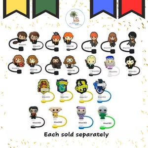 Straw Topper Wizard | Character Straw Topper | Magic School Straw Topper | Wizard World Gift | Wand Straw Topper | Stocking Stuffers |