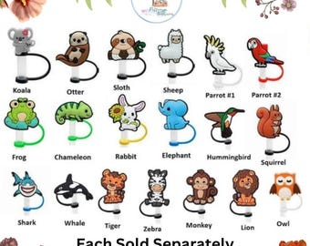 Animal Straw Topper | Silicone Cup Accessory