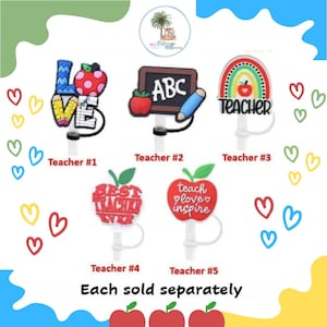 Silicone Teacher Straw Topper | Teacher Appreciation Gift