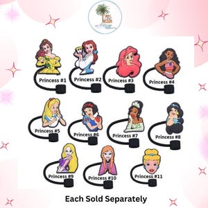 Straw Topper Princess | Mermaid Gift | Tumbler Accessories | Family Vacation | Tumbler Topper | Birthday Gift | Stocking Stuffer | Kids Gift