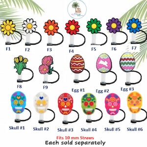 Straw Topper - Flowers & Skulls (10mm)