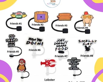 Friends TV Show Silicone Straw Topper | Novelty Cup Cover