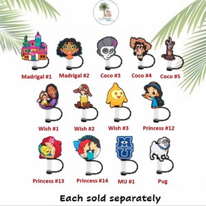 Straw Topper Characters | Princess Straw Topper | Stocking Stuffer | Straw Cap | Monster Straw Cover | Day of the Dead | Cup Accessories