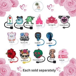 Straw Topper Character | Princess straw cover | Castle straw cover | Poison Apple | Alien straw cover | Stocking Stuffer | Cup Accessories