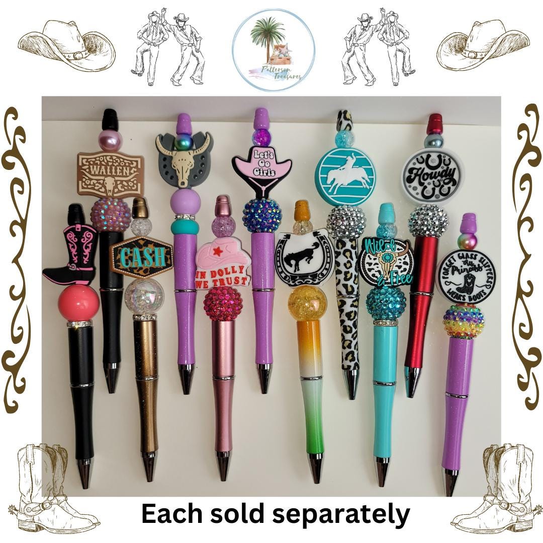 Western Bead Pen | Handmade Country Rodeo Twist Pen - Etsy