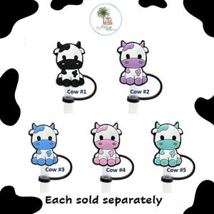 Straw Topper Cow | Stocking Stuffer | Cow Lover | Farm Animal Gift | Gift for her | Country Straw Topper | Animal Straw Cover | Ranch Gift