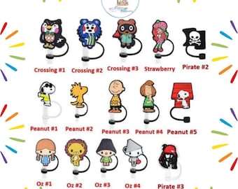 Character Straw Topper | Silicone Cup Accessories