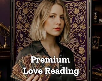 Análisis profundo del amor (Premium) / Tarot detallado sobre pasado, presente y futuro / Entrega prioritaria / Vídeo, audio o PDF / Preguntas de seguimiento incluidas