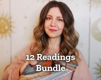 12 lecturas intuitivas de cartas para inspirarte y guiarte / Paquete de mensajes de tarot semanales o mensuales