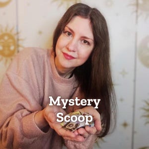 Mystery scoop reading with oracle cards, symbols, initials, affirmations, emojis, fortune cookie messages, crystals