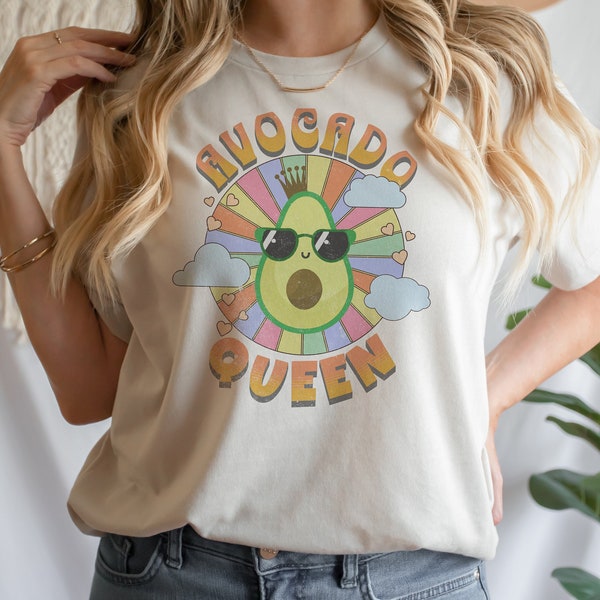 Avocado Queen t-shirt, Funny t-shirt, Trendy T-shirt, Unisex T-shirt, Gift t-shirt, Boho t-shirt, Vintage t-shirt, Avocado t-shirt