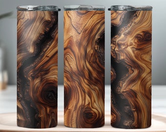 Vaso con textura de madera pulida, rústico, para él, sublimación de 20 oz, delgado, PNG instantáneo, día del padre, oscuro, estilo rústico, vintage, nombre, papá