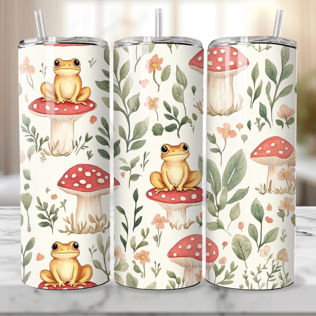 Cute Frog Tumbler Wrap 20oz Sublimation Cottagecore Design Tumbler Wrap ...