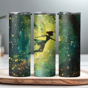 3D Enchanted Fairy Tumbler Wrap, Princess Tumbler Wrap Sublimation Design PNG, 20oz Skinny Straight Tinkerbell Tumbler Wrap, Fairies, Forest