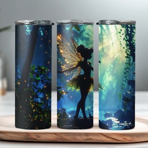 3D Enchanted Fairy Tumbler Wrap, Princess Tumbler Wrap Sublimation Design PNG, 20oz Skinny Straight Bell Tumbler Wrap, Magical Forest, Pixie