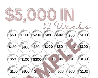 5000 Savings Challenge Printable | 5K Savings Challenge | Savings Tracker