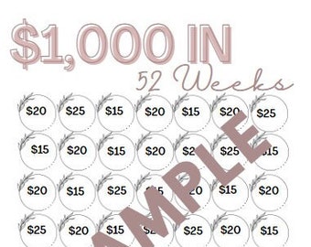 Sfida di risparmio da 1.000 unità stampabile / Sfida di risparmio da 1.000 / Tracker di risparmio
