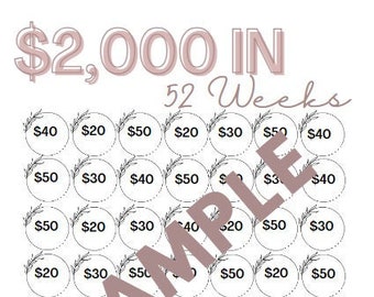 2000 Savings Challenge Printable | 2K Savings Challenge | Savings Tracker