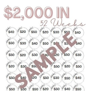 2000 Savings Challenge Printable | 2K Savings Challenge | Savings Tracker