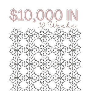 10000 Savings Challenge Flower Printable | 10K Savings Challenge | Savings Tracker